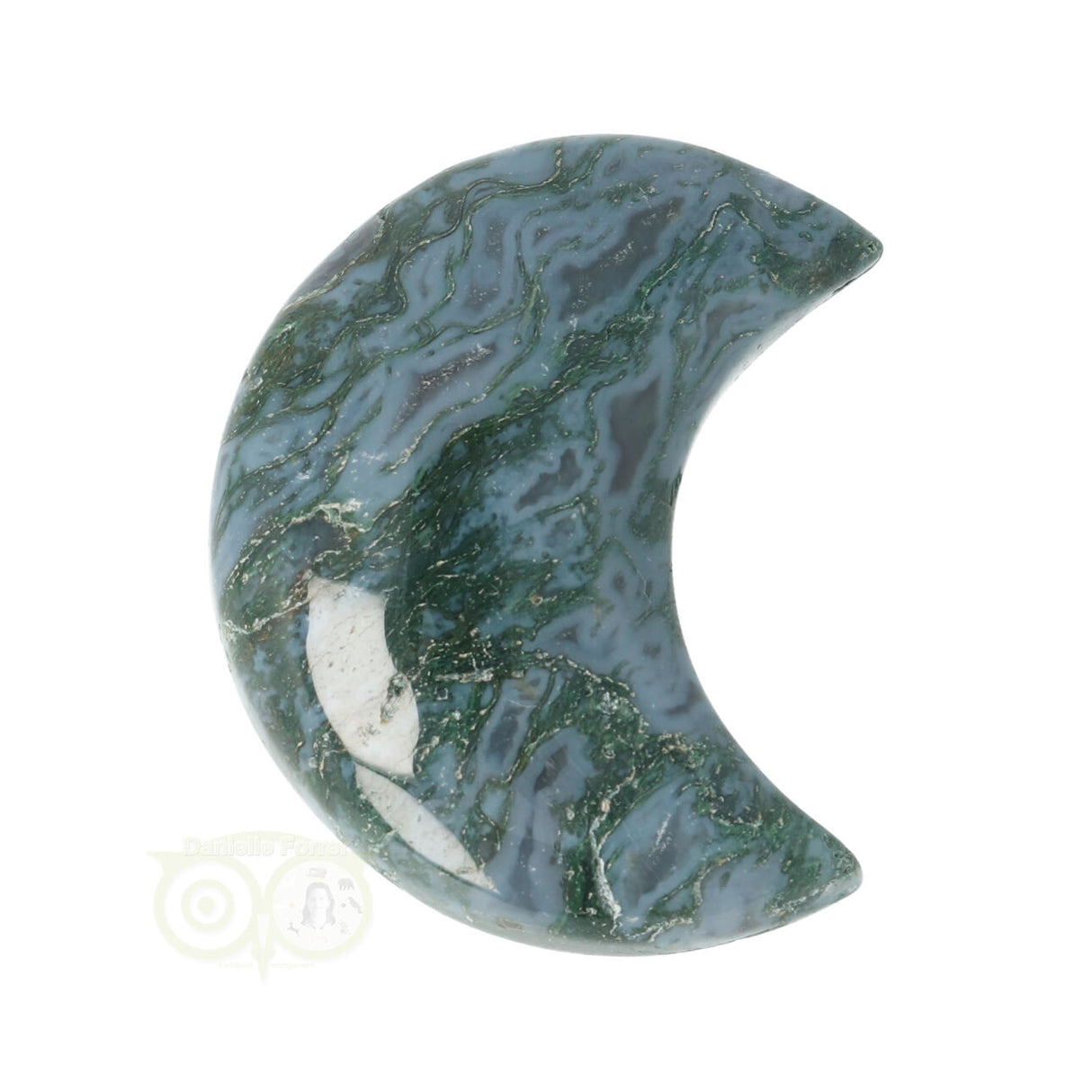 Moss agate half moon No. 17