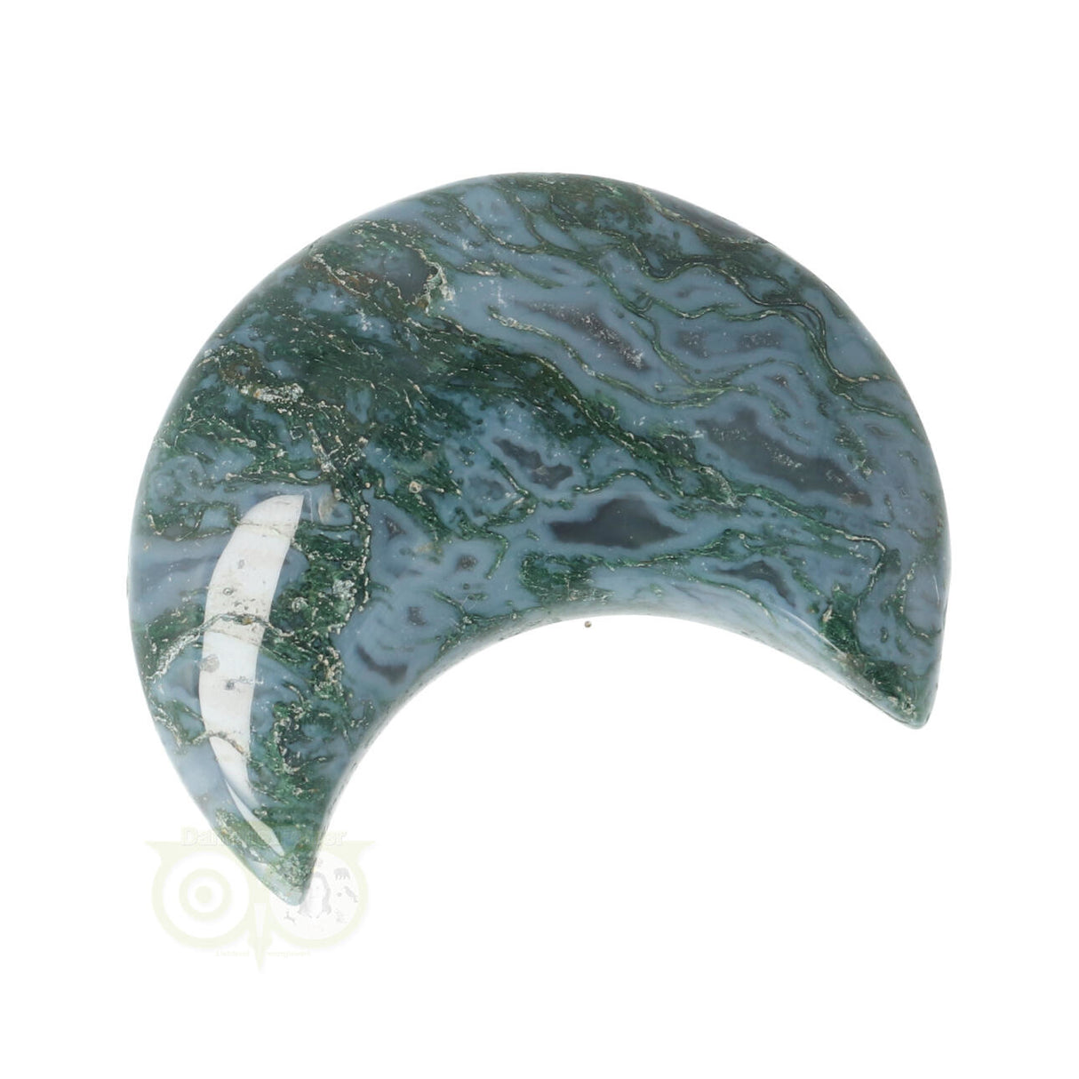 Moss agate half moon No. 17