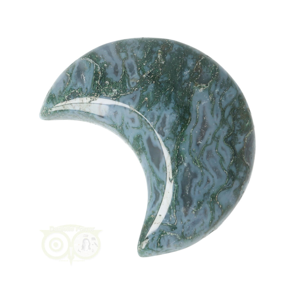 Moss agate half moon No. 17