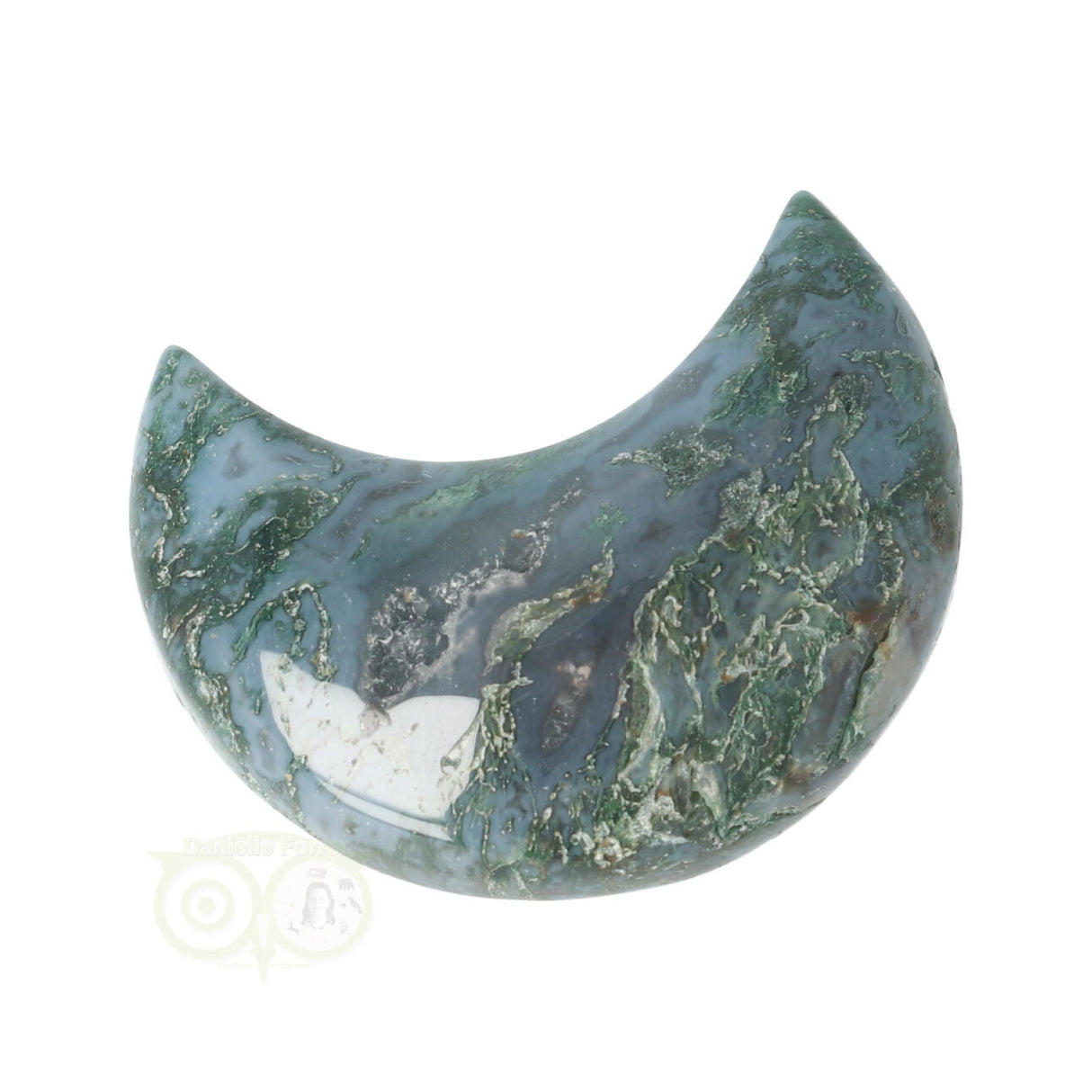 Moss agate half moon No. 17