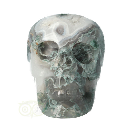 Moss agate skull 1050 grams