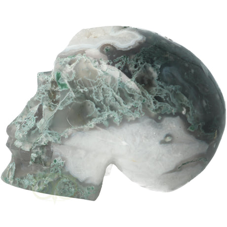 Moss agate skull 1050 grams