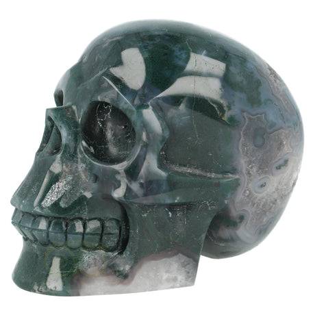 Moss agate skull 1337 grams
