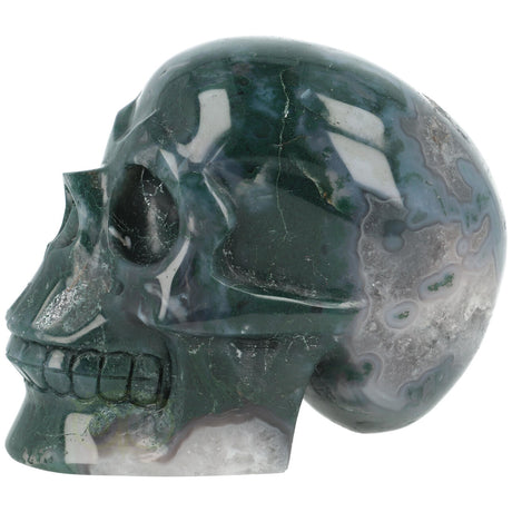 Moss agate skull 1337 grams