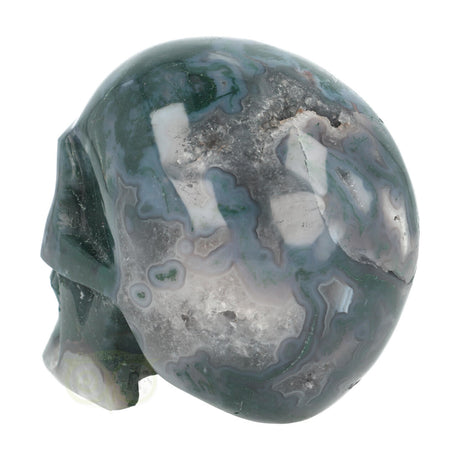 Moss agate skull 1337 grams