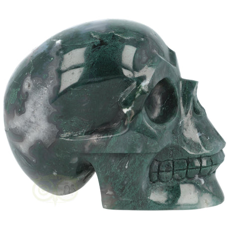 Moss agate skull 1337 grams