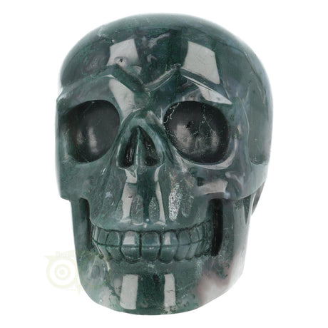 Moss agate skull 1337 grams
