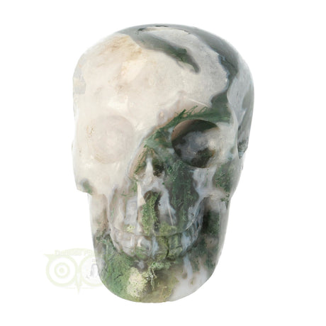 Moss agate skull 552 grams