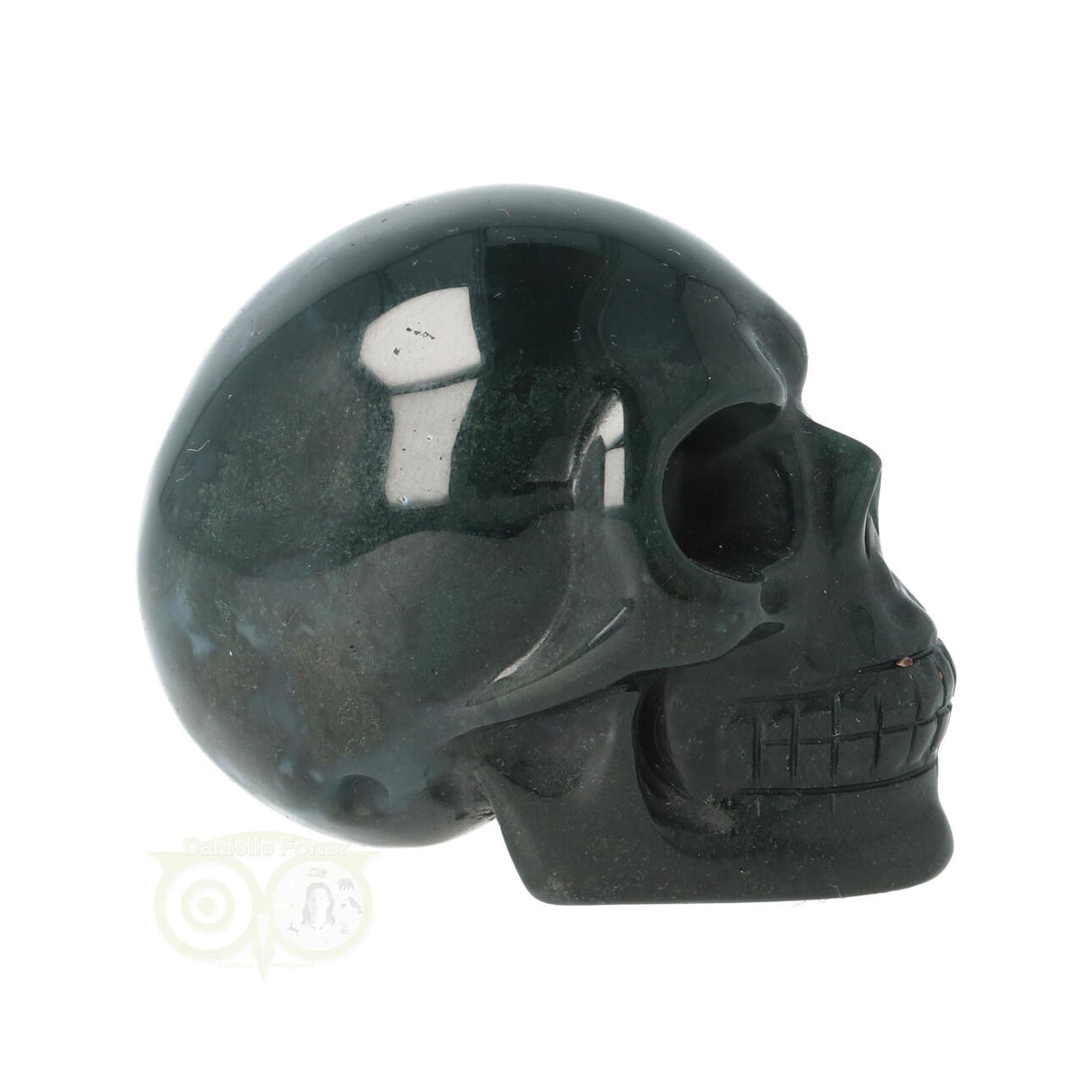 Moss agate skull No. 20