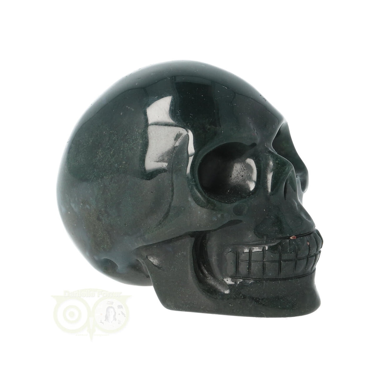 Moss agate skull No. 20