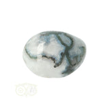 Moss agate tumbled stone round No. 29