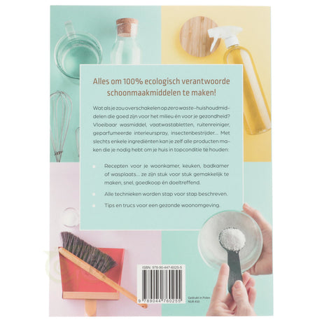 Natuurlijke schoonmaakmiddelen Séverine Jérigné achterkant – gezonde woonomgeving milieuvriendelijk goedkoop zelf maken – Webshop Danielle Forrer