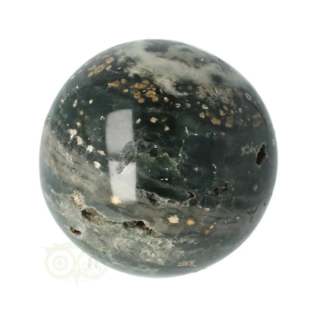 Oceaan jaspis bol nr. 22 – schuin aanzicht – donker grijs groen – Madagaskar – Webshop Danielle Forrer