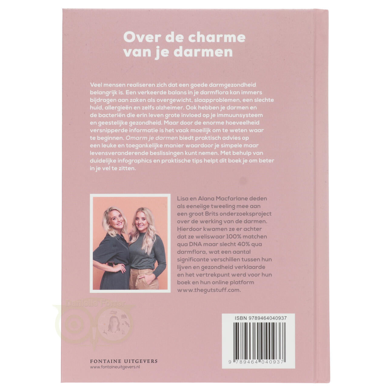Omarm je darmen Alana Lisa Macfarlane achterkant – tweeling onderzoek DNA darmflora The Gut Stuff – Webshop Danielle Forrer