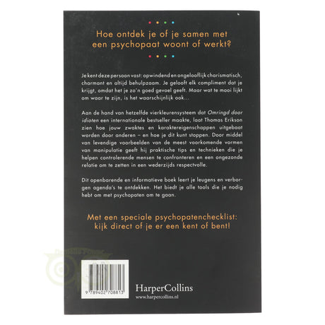 Omringd door psychopaten Thomas Erikson achterkant – HarperCollins manipulatie bescherming menselijke dynamiek – Webshop Danielle Forrer