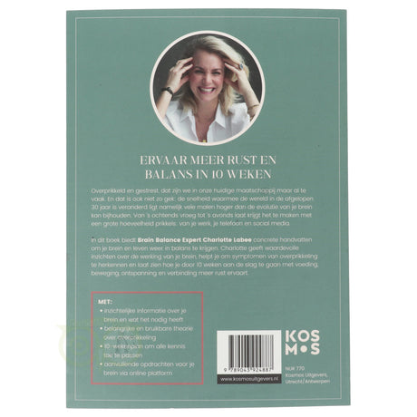 Overprikkeld brein Charlotte Labee achterkant – Brain Balance yourbrainbalance Stichting coaching masterclasses – Webshop Danielle Forrer