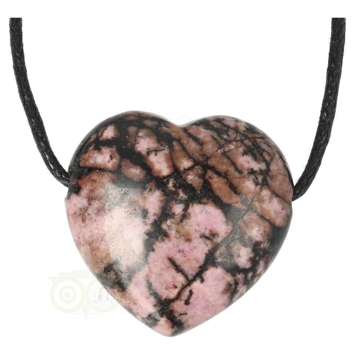 Rhodonite heart pendant ± 3 cm No. 15