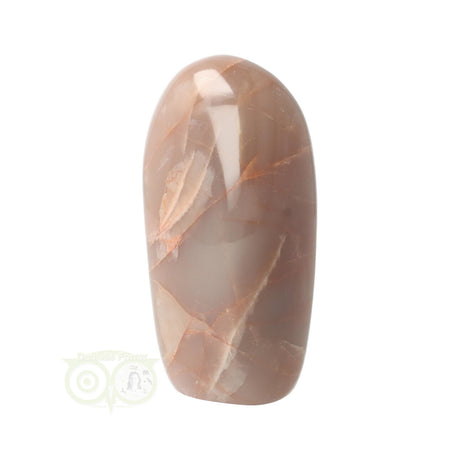 Roze maansteen edelsteen sculptuur 428 gram met rustige uitstraling
