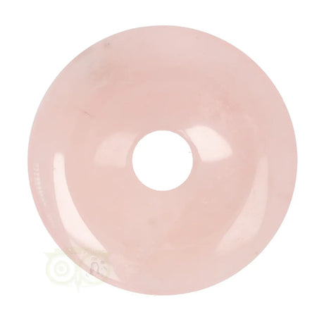 Rozenkwarts donut hanger nr. 16 - Ø 4 cm | Edelsteen sieraad