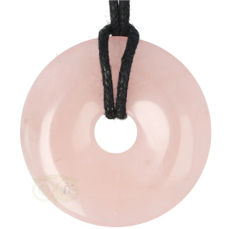 Rozenkwarts donut hanger nr. 16 - Ø 4 cm | Edelsteen sieraad