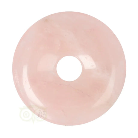 Rozenkwarts donut hanger nr. 17 - Ø 4 cm | Edelsteen sieraad