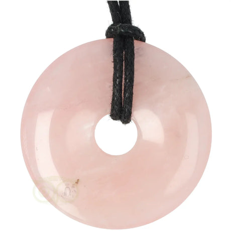 Rosenquarz-Donut-Anhänger Nr. 17 – Ø 4 cm