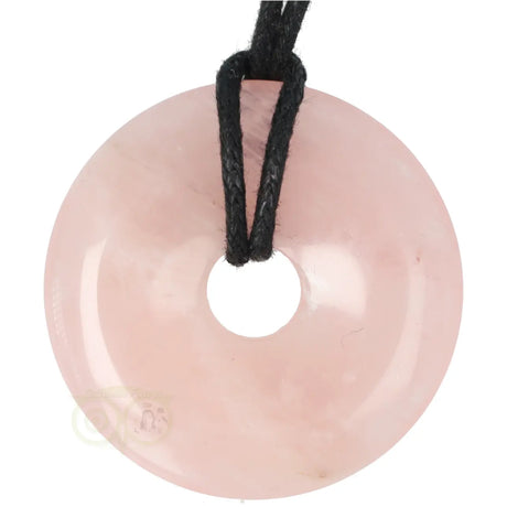 Rozenkwarts donut hanger nr. 17 - Ø 4 cm | Edelsteen sieraad