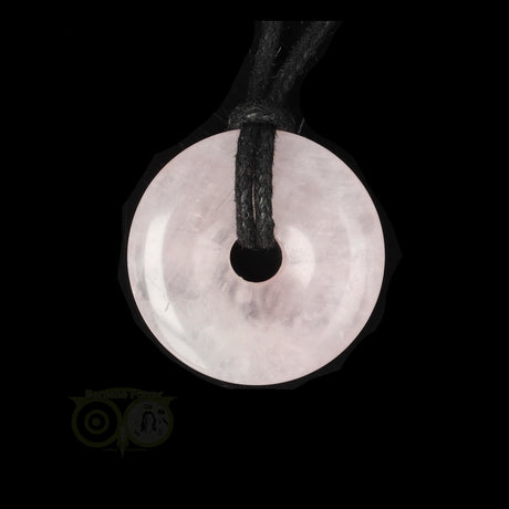 Rozenkwarts donut hanger nr. 25- Ø 3 cm | Edelsteen sieraad