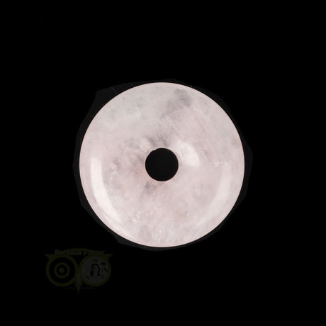 Rozenkwarts donut hanger nr. 25- Ø 3 cm | Edelsteen sieraad