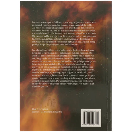 Sekhmet - feline kracht voor inzichten - Petra Stam - achterkant boek paperback – Webshop Danielle Forrer