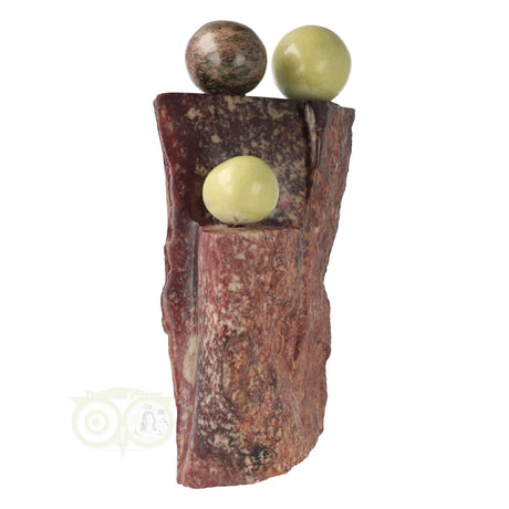 African art beeld serpentijn Family 3 groot formaat 5,4 kg