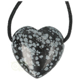 Sneeuwvlok Obsidiaan hart hanger Nr 12