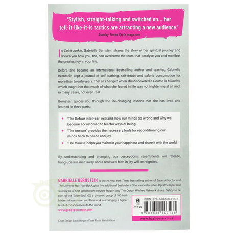 Spirit Junkie Gabrielle Bernstein achterkant – New York Times bestseller Oprah next-generation thought leader – Webshop Danielle Forrer