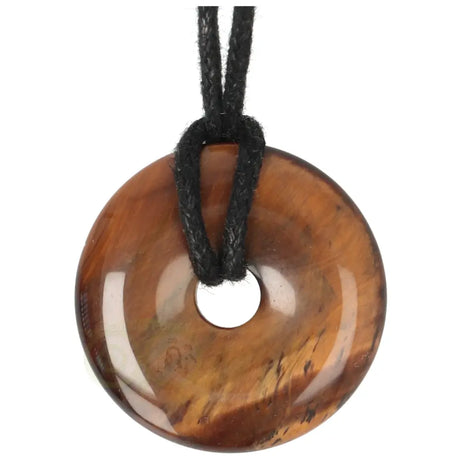 tijgeroog ronde hanger gat midden