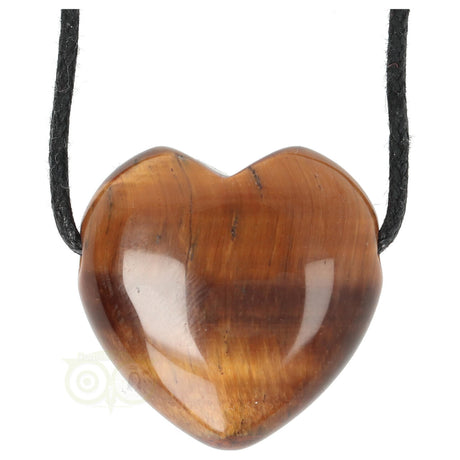 tijgeroog hart hanger met koord