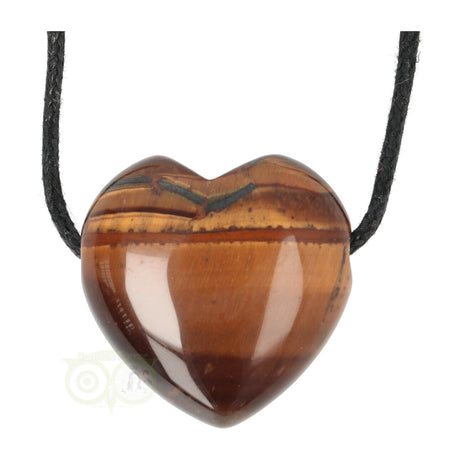 tijgeroog hart hanger met koord