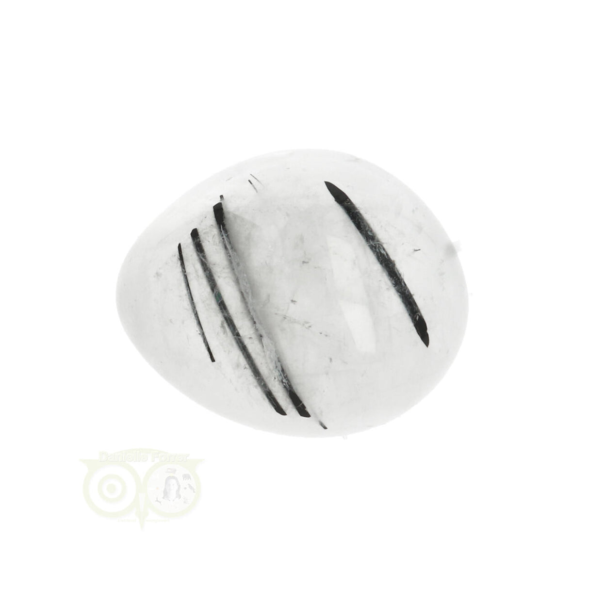 Toermalijn kwarts geronde trommelsteen Nr 22