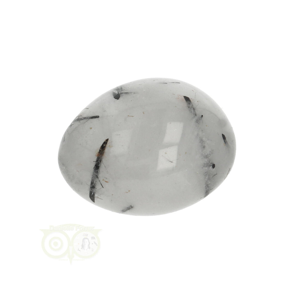 Toermalijn kwarts geronde trommelsteen Nr 23