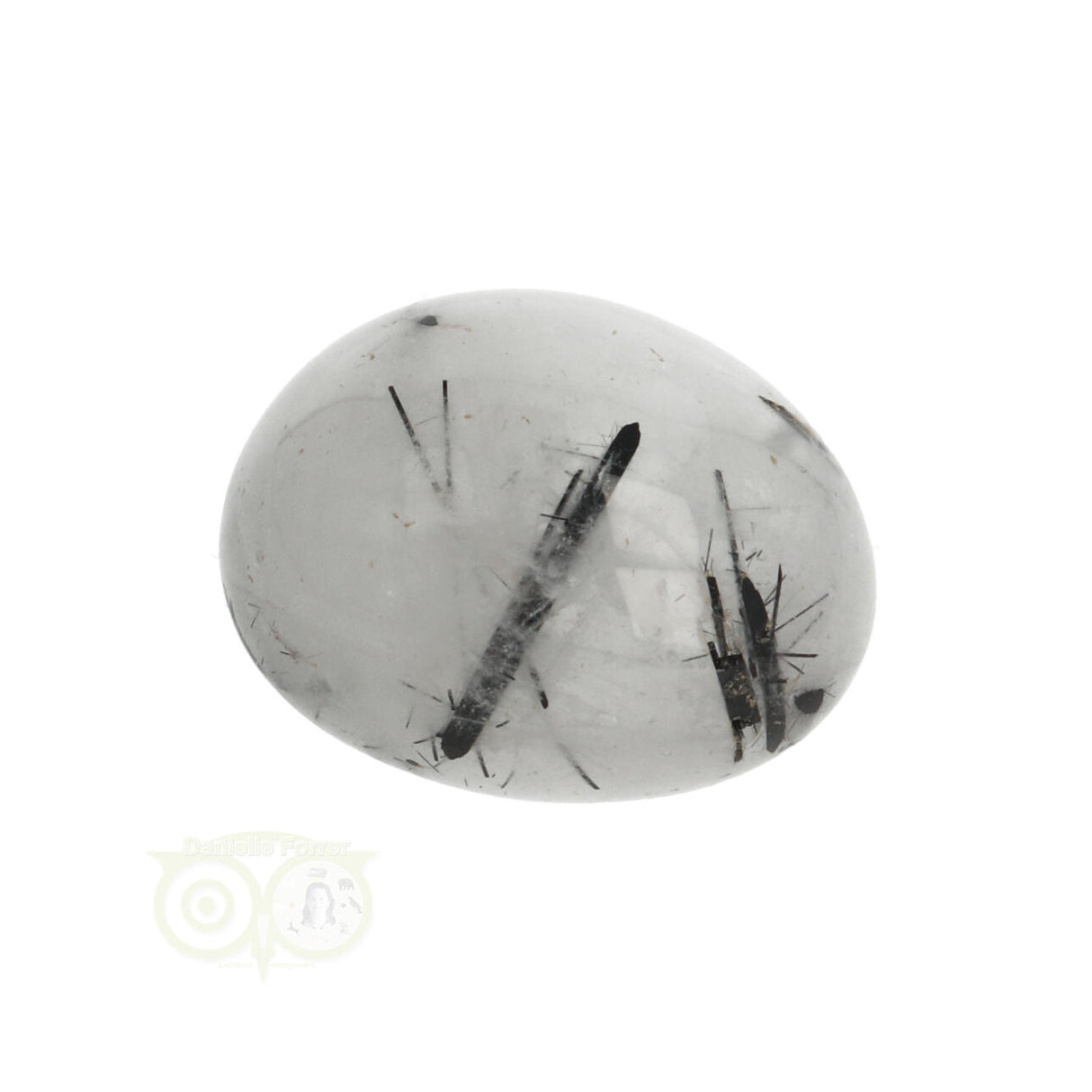 Toermalijn kwarts geronde trommelsteen Nr 23