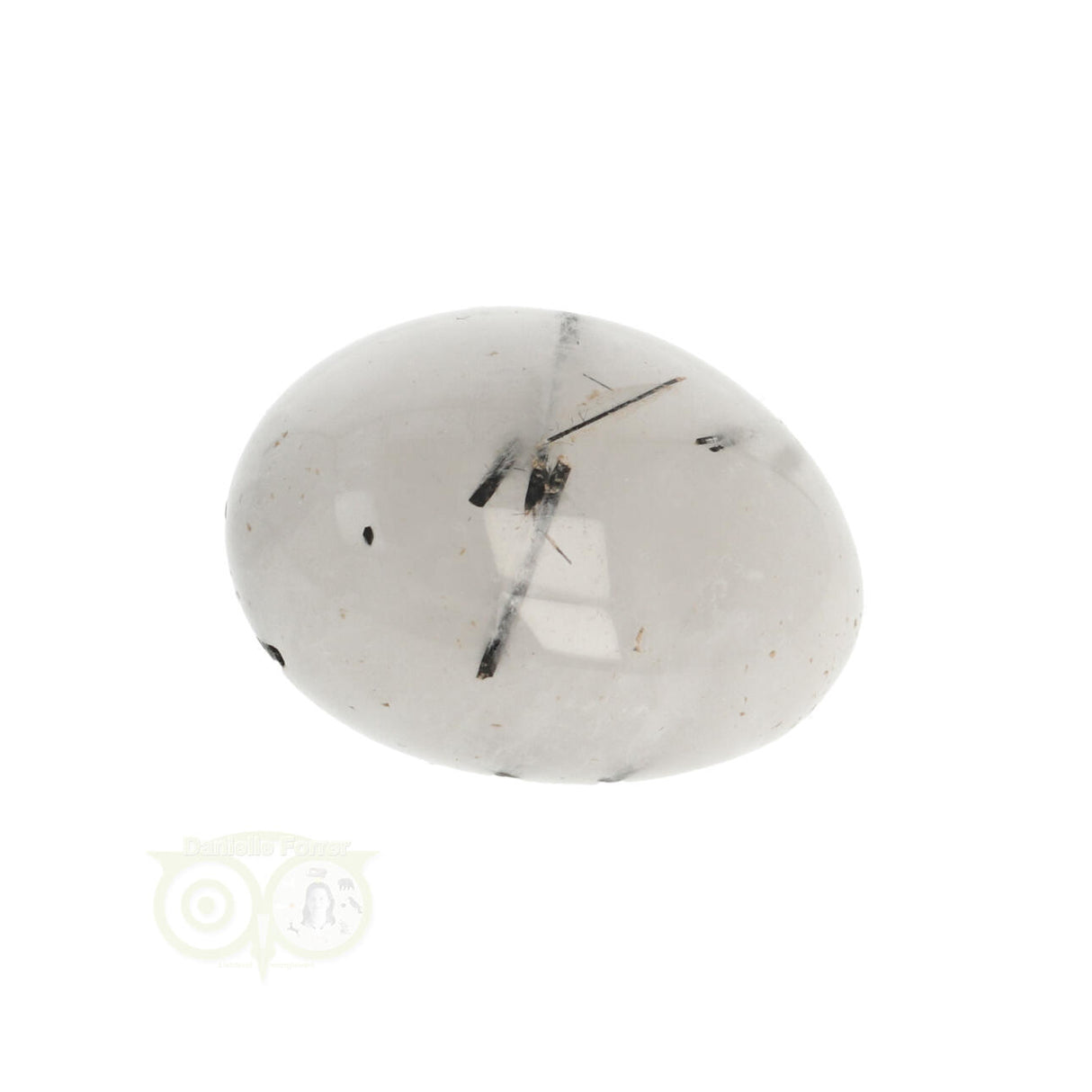 Toermalijn kwarts geronde trommelsteen Nr 24