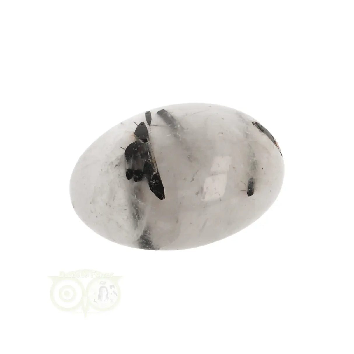 Toermalijn kwarts geronde trommelsteen Nr 27