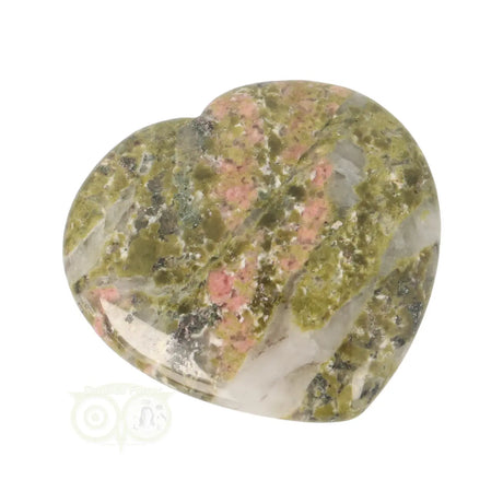 Unakite heart worry stone No. 16