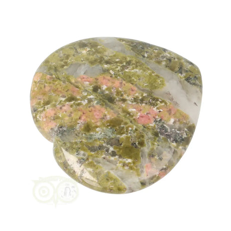 Unakite heart worry stone No. 16