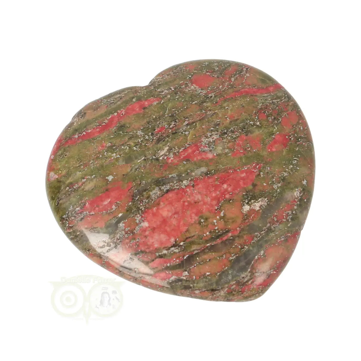 Unakite heart worry stone No. 22