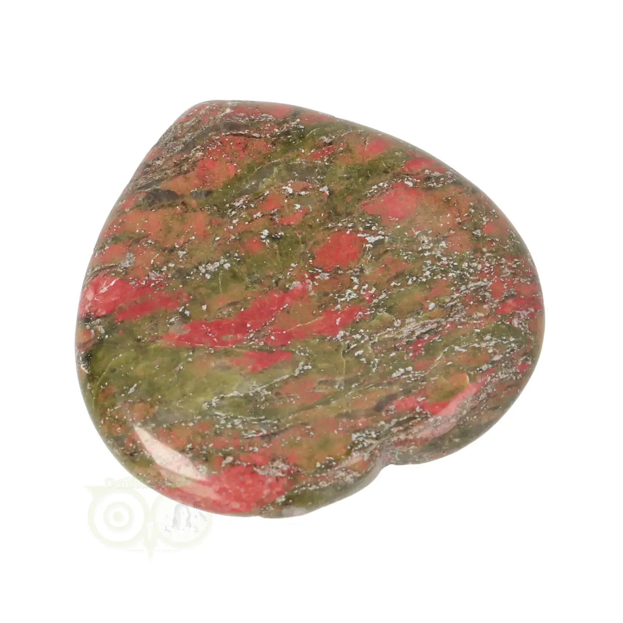 Unakite heart worry stone No. 22