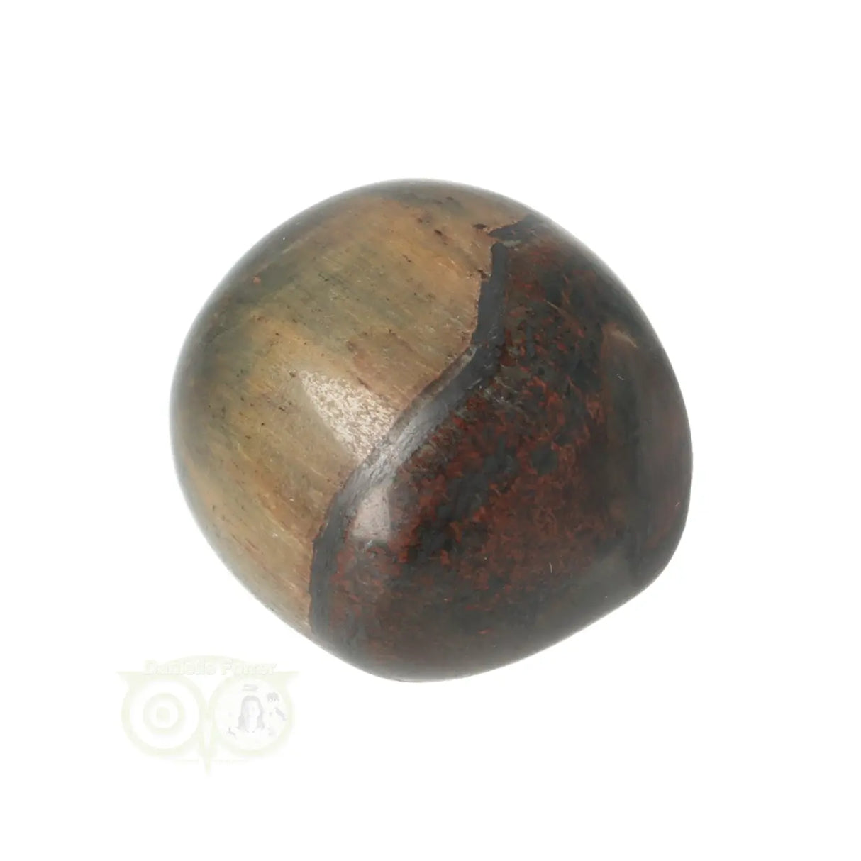 Falkenauge, abgerundeter Trommelstein Nr. 9