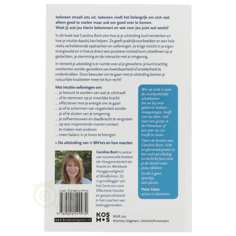 Versterk je uitstraling Carolina Bont achterkant – life-coach hoogsensitiviteit veerkracht Centrum Effectieve Intuïtie – Webshop Danielle Forrer