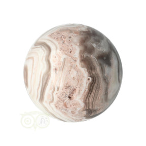 Zebra calciet bol 206 gram nr. 5 Ø 5,30 cm – wit met grijsbruine aragonietbanden – Mexico – Webshop Danielle Forrer