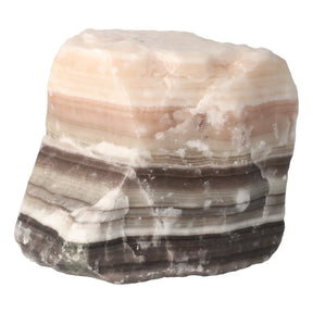 Zebra calciet ruw brok nr 4, 3081 gram, wit met donkere aragonietbanden – Webshop Danielle Forrer
