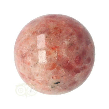 Zonnesteen bol 170 gram nr. 44 – onderaanzicht met rijke roze-rode kleurovergang gepolijste bolvorm – India – Webshop Danielle Forrer